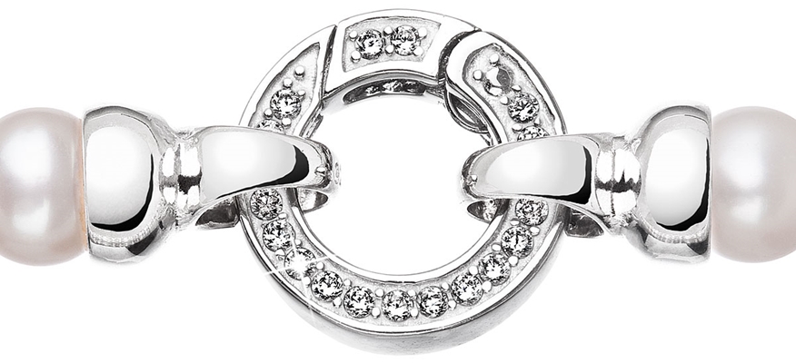 Perlový náhrdelník trojradový z pravých riečnych periel biely 22035.1