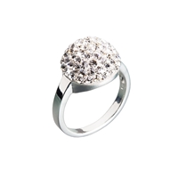 Strieborný prsteň s kryštálmi biela hrče 735013.11 crystal