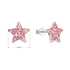 Strieborné náušnice kôstky s Preciosa kryštálmi ružové hviezdičky 31312.3 lt.rose