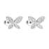 Strieborné náušnice kôstky so zirkónom biely motýľ 11149.1