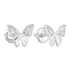 Strieborné náušnice kôstky so zirkónom biely motýľ 11311.1