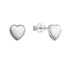 Strieborné náušnice perličky so syntetickým opálom biele srdce 11337.1