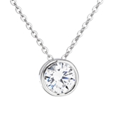 Strieborný náhrdelník so zirkónom v bielej farbe 12017.1