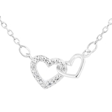 Strieborný náhrdelník so zirkónom biele srdce 12018.1