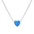 Strieborný náhrdelník so syntetickým opálom modré srdce 12048.3
