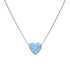 Strieborný náhrdelník so syntetickým opálom svetlo modré srdce 12048.3
