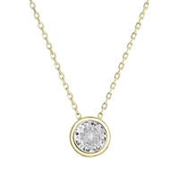 Pozlátený náhrdelník s čírym zirkónom 12051.1 Au plating