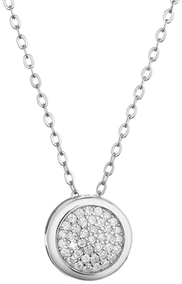 Strieborný náhrdelník okrúhly so zirkónmi 12061.1