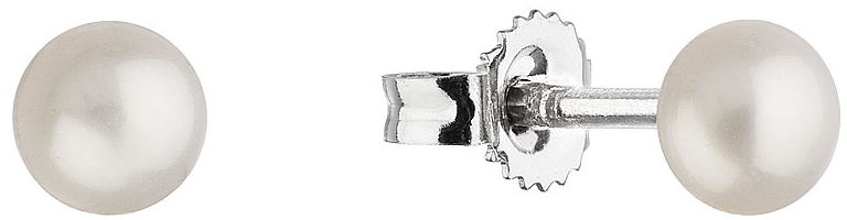 Strieborné drobné náušnice kôstky s bielou riečnou perlou 21063.1