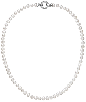 Perlový náhrdelník z pravých riečnych periel biely 22001.1