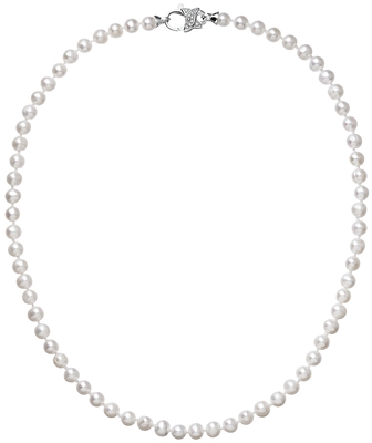 Perlový náhrdelník z pravých riečnych periel biely 22002.1
