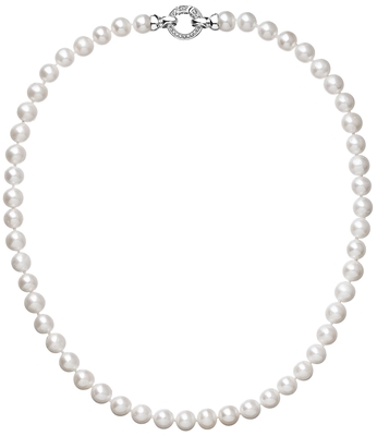 Perlový náhrdelník z pravých riečnych periel biely 22003.1