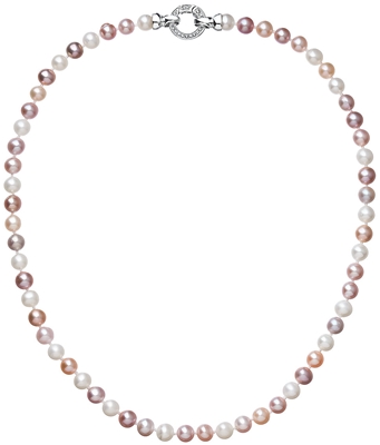 Perlový náhrdelník z pravých riečnych periel mix farieb 22004.3