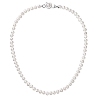 Perlový náhrdelník z pravých riečnych periel biely 22006.1