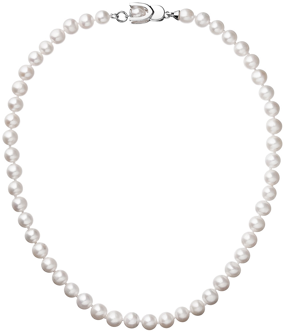Perlový náhrdelník z pravých riečnych periel biely 22007.1