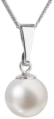 Perlový náhrdelník s retiazkou z pravých riečnych periel biely 22008.1