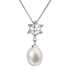 Perlový náhrdelník s retiazkou z pravých riečnych perál biely 22010.1