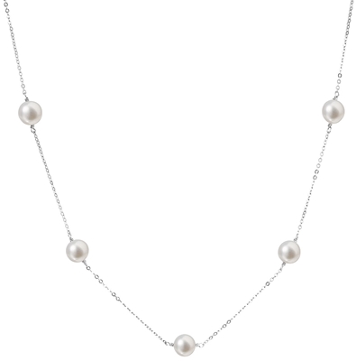 Perlový náhrdelník z pravých riečnych periel biely 22015.1