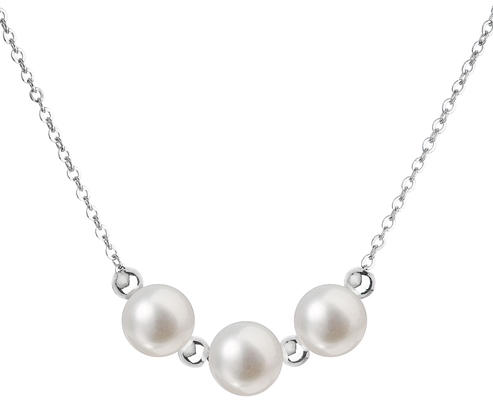 Perlový náhrdelník z pravých riečnych periel biely 22017.1