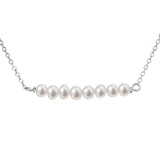 Perlový náhrdelník z pravých riečnych periel biely 22021.1