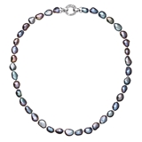 Perlový náhrdelník z pravých riečnych periel modrý 22027.3