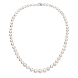 Perlový náhrdelník z odstupňovaných pravých riečnych periel biely 22040.1