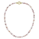 Perlový náhrdelník z pravých riečnych periel mix farieb 22004.3 Au plating