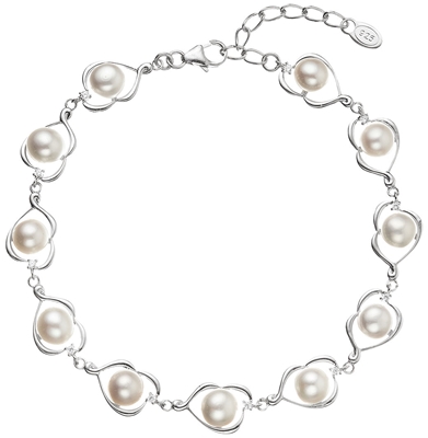 Strieborný náramok s riečnymi perlami po obvode 23025.1