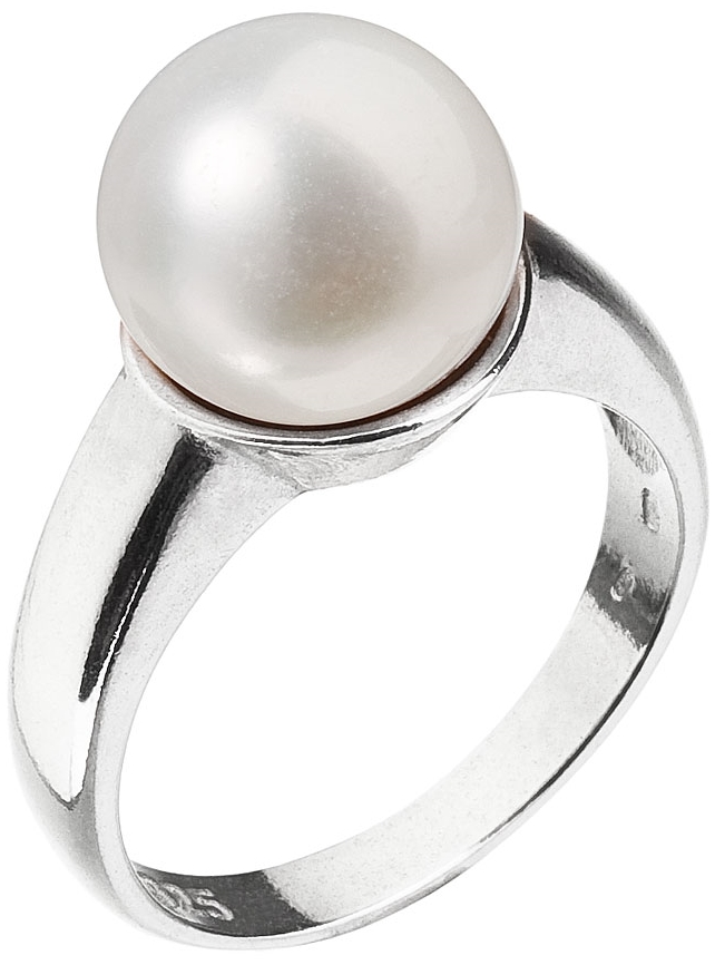 Strieborný prsteň s bielou riečnou perlou 25001.1