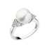 Strieborný prsteň s bielou riečnou perlou 25002.1