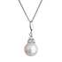 Strieborný náhrdelník s guľatou riečnou perlou a zirkónmi 22033.1