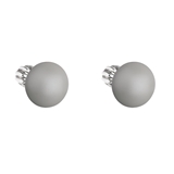 Strieborné náušnice kôstka s perlou Swarovski šedé okrúhle 31142.3 pastel grey