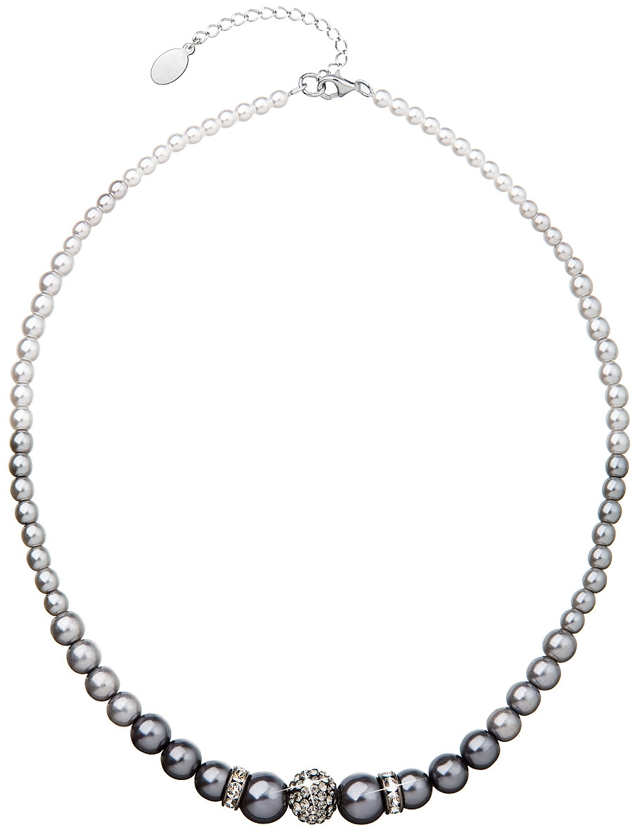 Perlový náhrdelník šedý 32008.3