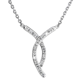 Strieborný náhrdelník s krištáľmi Swarovski biely 32018.1