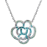 Strieborný náhrdelník s krištáľmi Swarovski mix farieb kvietok 32017.3