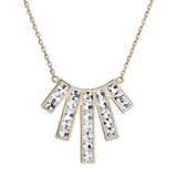Strieborný náhrdelník s krištáľmi Swarovski biely obdĺžnik 32024.1 krištál au