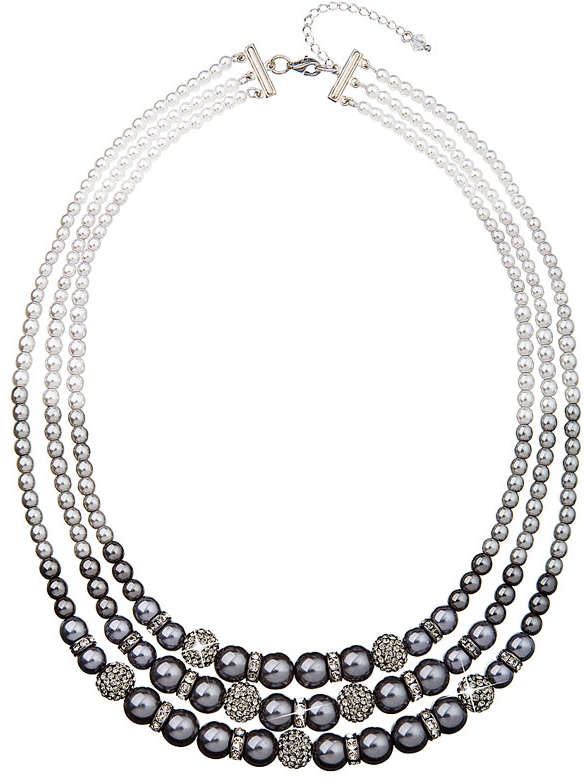 Perlový náhrdelník šedý 32010.3