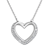 Strieborný náhrdelník s krištáľmi Swarovski biele srdce 32027.1