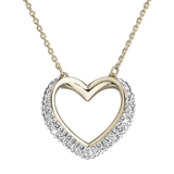 Strieborný náhrdelník s krištáľmi Swarovski biele srdce 32027.1 krištál gold
