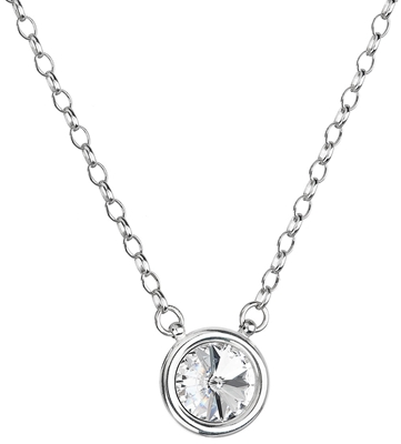 Strieborný náhrdelník s krištálom Swarovski biely 32034.1