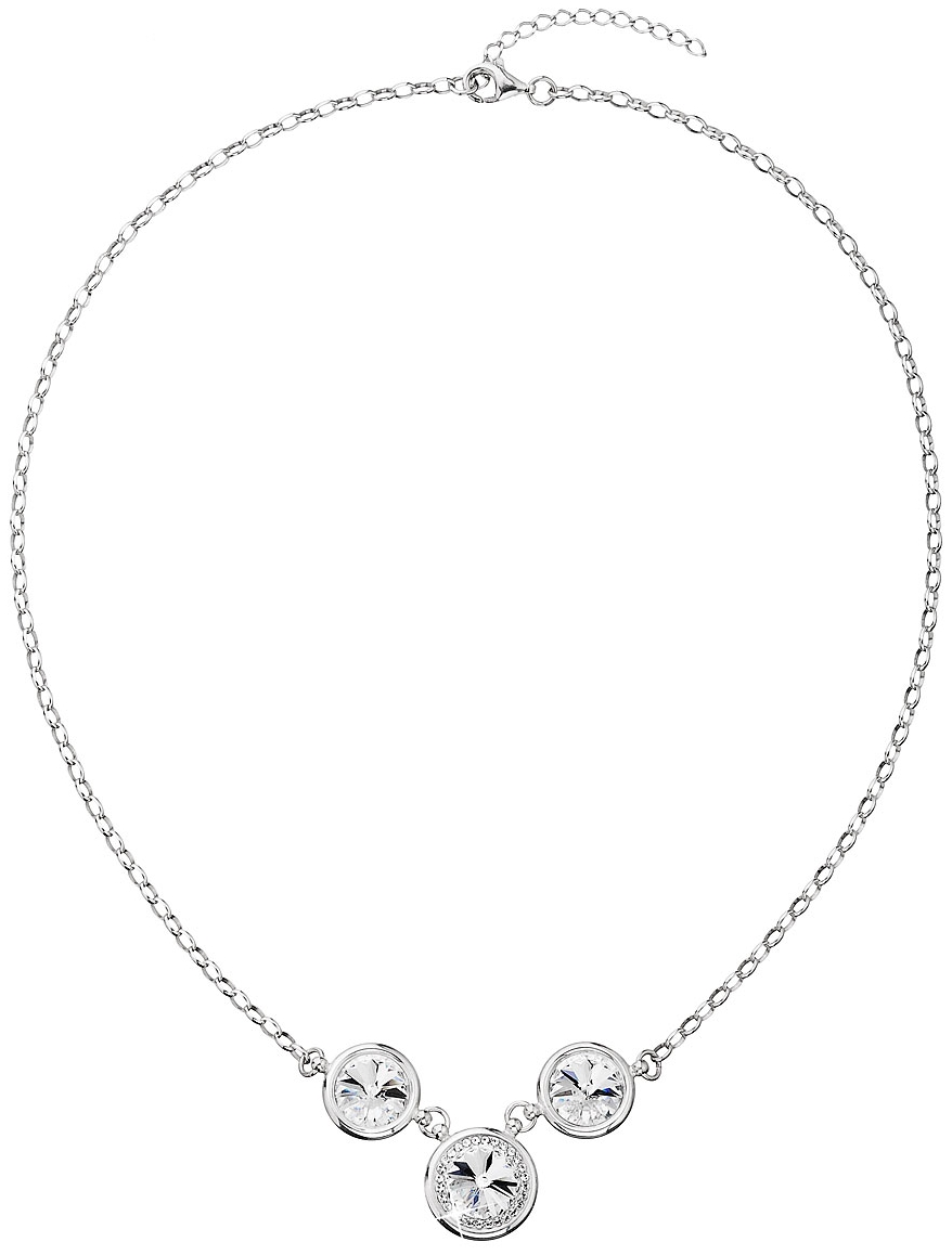 Strieborný náhrdelník s krištáľmi Swarovski biely 32039.1