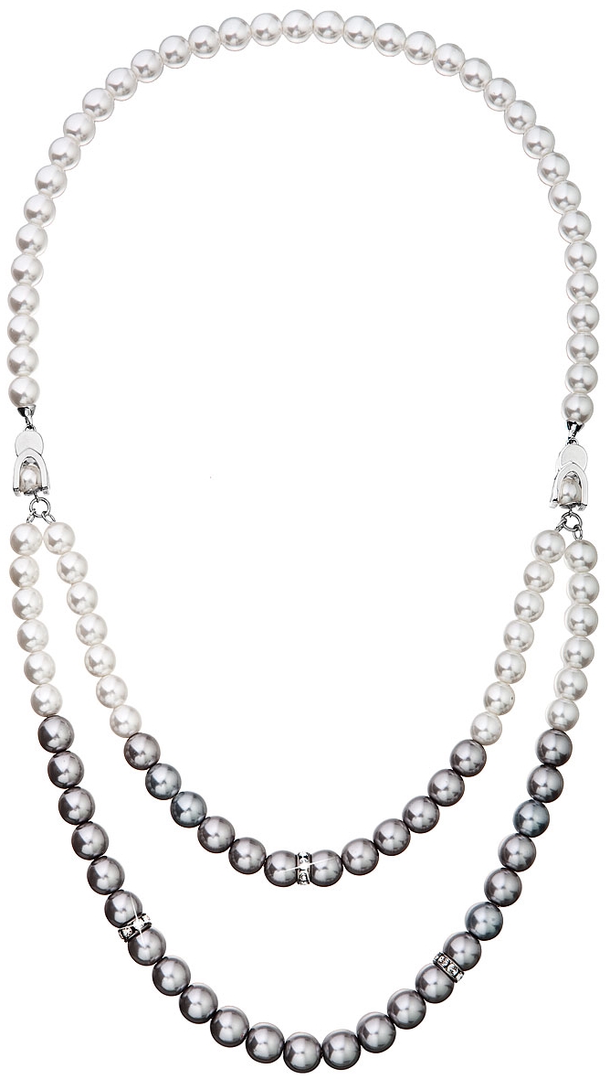 Perlový náhrdelník bielo-šedý 32041.3