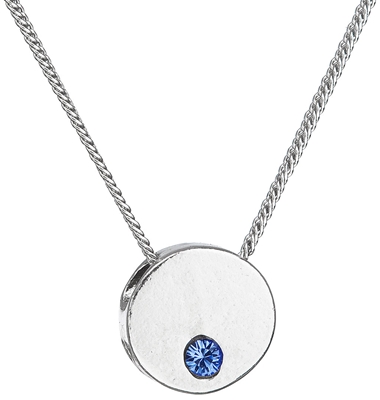 Strieborný náhrdelník s krištáľmi Swarovski modrý 32053.3