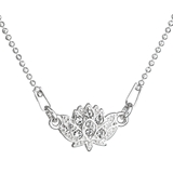 Strieborný náhrdelník s krištáľmi Swarovski biely lekno 32056.1