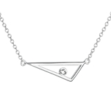 Strieborný náhrdelník s krištálom Swarovski biely 32059.1