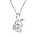Strieborný náhrdelník so Swarovski kryštálmi srdce biele 32071.1