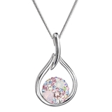 Strieborný náhrdelník so Swarovski kryštálmi kvapka 32075.3 magic rose