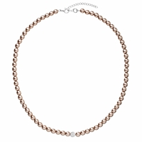 Perlový náhrdelník hnedý s Preciosa kryštály 32063.3