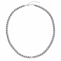 Perlový náhrdelník šedý s Preciosa kryštály 32063.3