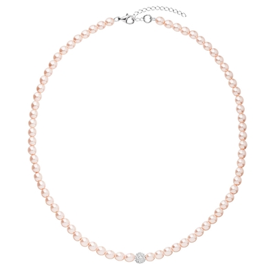 Perlový náhrdelník ružový s Preciosa kryštály 32063.3